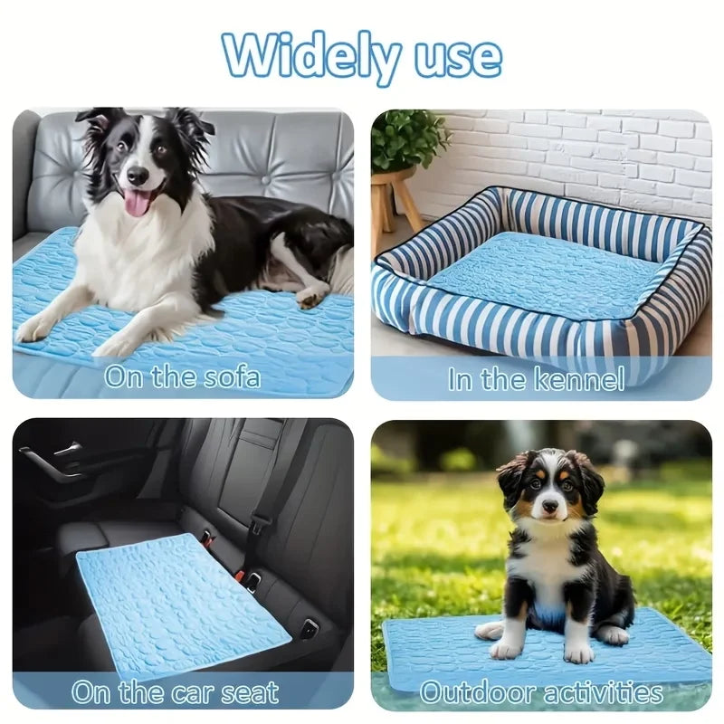 Summer Pet Cooling Pad for Cats And Dogs - Comfortable Breathable Washable Non-Slip Bottom Ice Cool Mat   dog cool mat